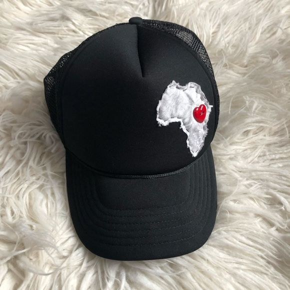 Etsy Africa Patchwork Heart Button Mesh Trucker Hat - Picture 3 of 6